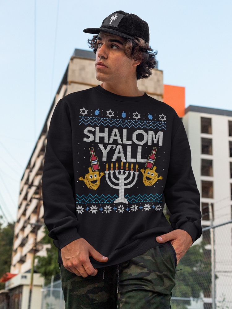 Shalom Y'all Ugly Sweater Chrismas Hanuukkah Sweatshirt