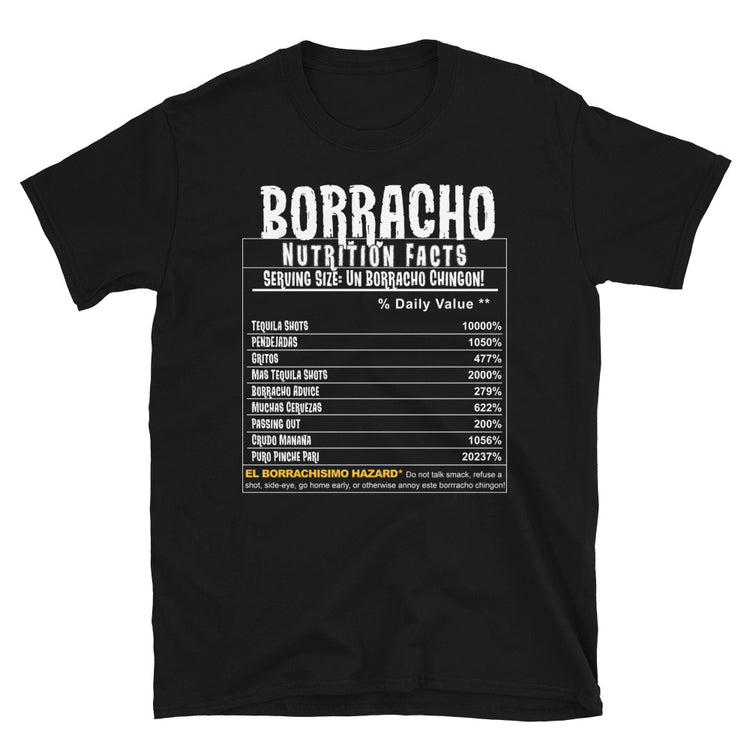 Borracho Nutrition Facts T-Shirt