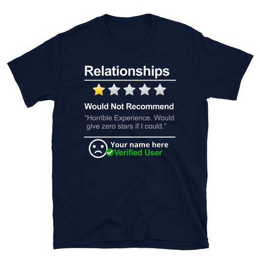 Customizable Zero Stars Relationship Valentine's T-Shirt