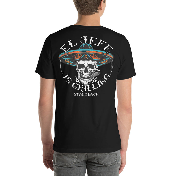 Premium El Jefe Is Grilling t-shirt Back Print