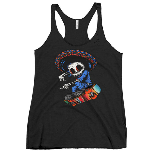 Premium Next Level Órale Serape Calavera Skate Racerback Tank