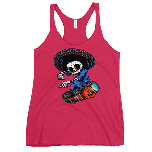 Premium Next Level Órale Serape Calavera Skate Racerback Tank